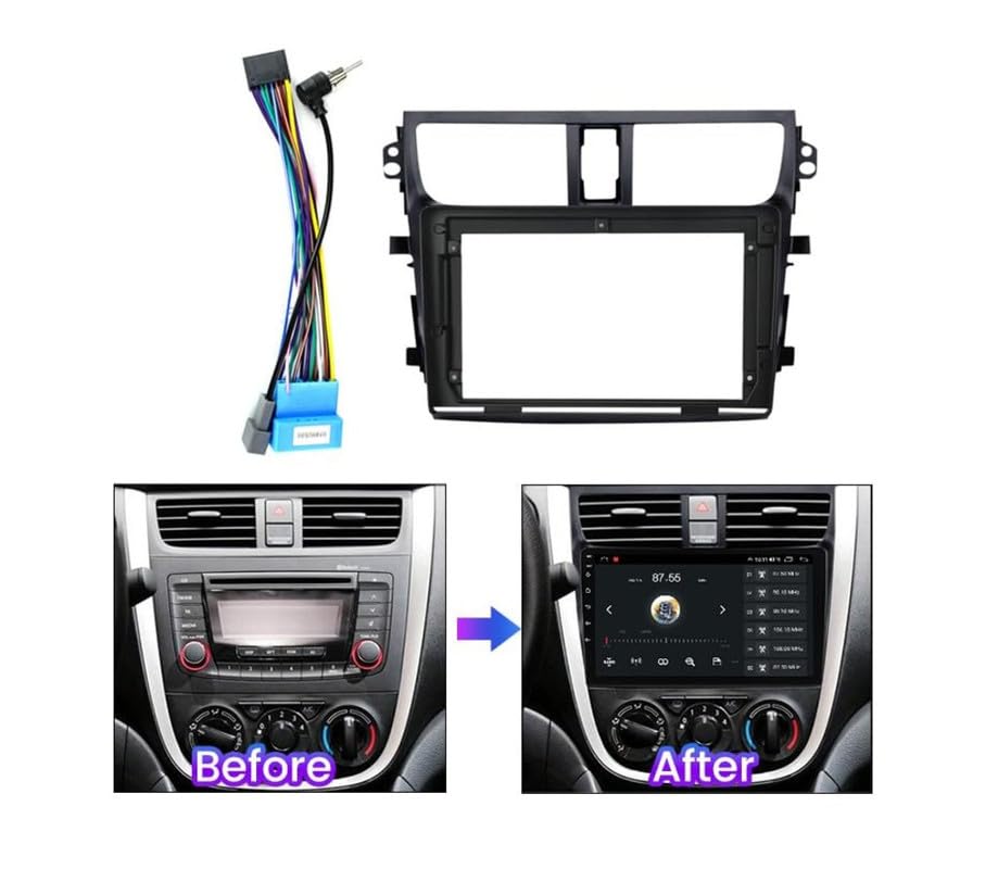 Image of Audio Wheels Car Android Frame ABS300 Plastic Material 9 inch with Wiring Suitable for Base Model for Maruti Celerio 2015-2018