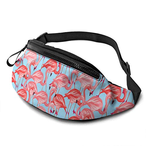 XCNGG Bolso de cintura corriente bolso de cintura de ocio bolso de cintura bolso de cintura de moda Tropical Birds Flamingos Waist Pack Bag for Men Women,Casual Running Belt Bags Hip Bum Bag with Adju