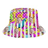 Custom Bucket Hat,80s 90s Us Flag Personalized Face Bucket Hat,Design Your Own Picture Name Logo,Uni