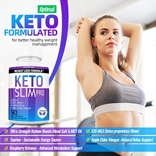 Keto Diet Pills Plus Apple Cider Vinegar - Exogenous Ketones Supplement For Women Men - Utilize Fat For Energy With Ketosis Boost Energy & Focus, Manage Cravings, Metabolism Support -180Caps #TOP3