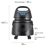 Electrolux Aspirador água pó compacto potente função sopro 1400W 12 L total 5 L util protetor termico AWD01 127V — imagem 2