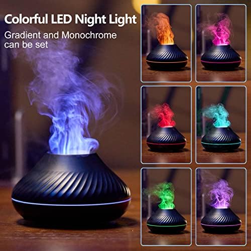 Gzvxuny Flame Essential Oil Diffuser, Aromatherapy Diffuser with 7 Colour Night Lights, Super Quiet Air Humidifier, Diffusers for Home Office Room, Waterless Auto-Off