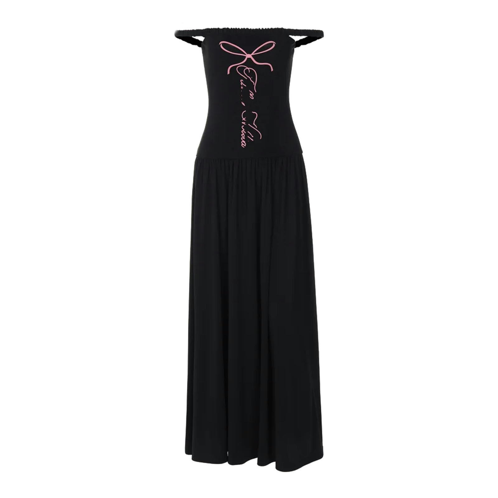 Gonne da Donna Lettere di Stampa Femminile Senza Spalla Spalla Maxi Dress Estate Donne Club Abiti da Club Elegante Abito Lungo