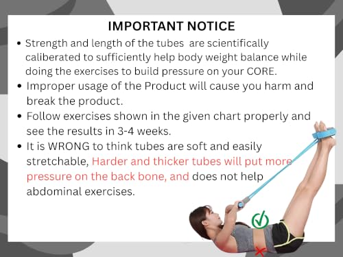 Image of yeMaaR's 6 tube Exercise Equipment Set Tummy Trimmer Yoga Pedal Puller Resistance Band Tube Stretching Band Pilates & Home Workout Equipment for Men & Women Fitness Weight Loss Strength Training Gear