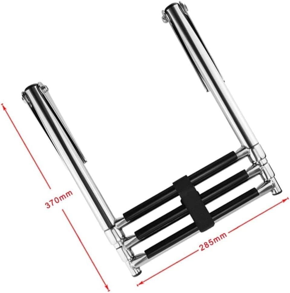 Escalera telescópica SAeWare 3 peldaños acero negro miniatura 2