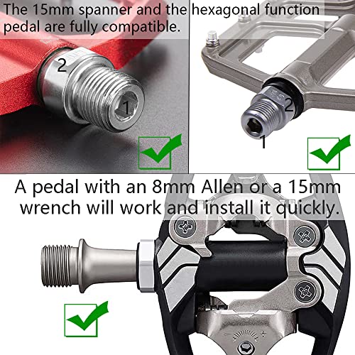 Isoar Bike Pedal Extenders 1 Pair Chrome-Molybdenum Steel Bicycle Pedal Extender Extended Pedal Spacer Fit Any 9/16 In Threaded Pedals Bike Spd Mt Mtb Bmx Road Street Bicycle Extended 20Mm/ 0.79In #TOP5