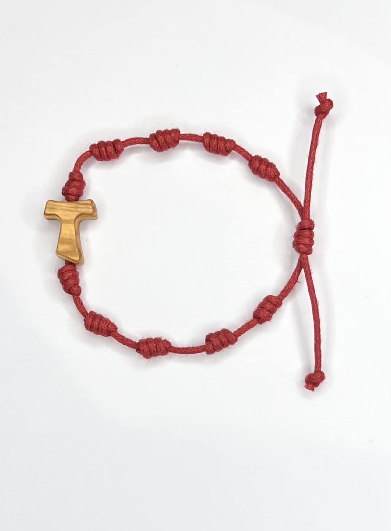 Bracciale FRANCESCANO con Tau San Francesco Assisi con Bordo COLORATO da 10 A 50 PZ (50, Tau in Legno ULIVO)