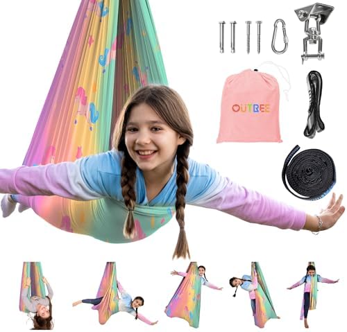 OUTREE Sensory Swing for Kids, Double Layer Therapy Hammock, Indo...