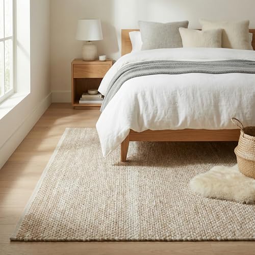 Fab Habitat Machine Washable Area Rug - Hand Woven, Stain Resistant, Pet Friendly - Premium Recycled Polyester Yarn - Solid - Kitchen, Bathroom - Biltmore - Sand - 2 x 3 ft