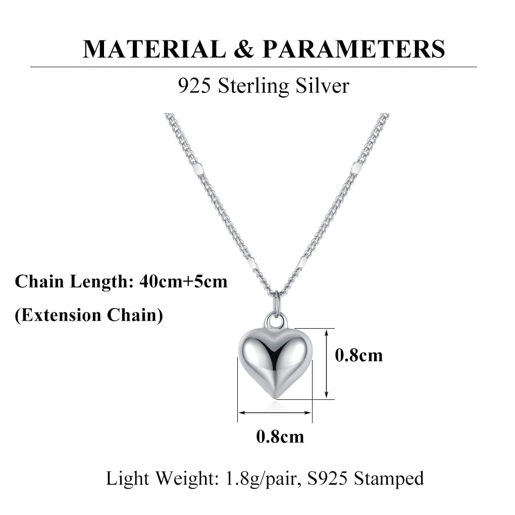 SLUYNZ Solid 925 Sterling Silber Herz Halskette Kette für Damen Mädchen Liebes Halskette Kleine Halskette