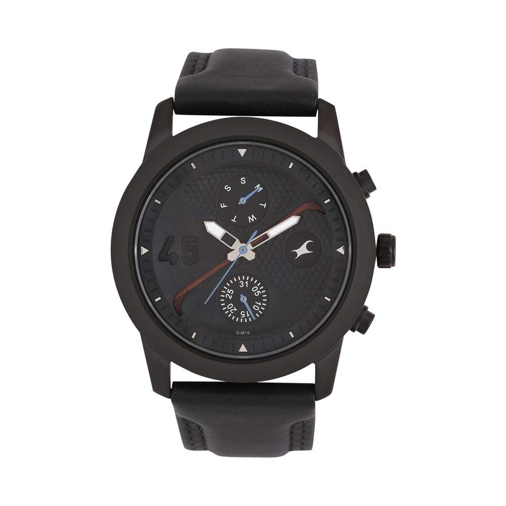 Fastrack Men Leather Go Skate Analog Black Dial Watch-Nn3216Nl01/Np3216Nl01, Band Color-Black (B082XKYG4F) Amazon Price History, Amazon Price Tracker