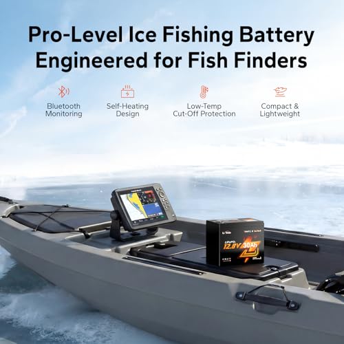 Image of Litime 12V 30Ah Ice Fishing & Portable Bluetooth LiFePO4 Battery, 12 Volt Mini Self-Heating Lithium Battery, 4000+ Deep Cycle, Built-in BMS, Low-Temp Protection for Fish Finder, Kayak, Camping 4Pack
