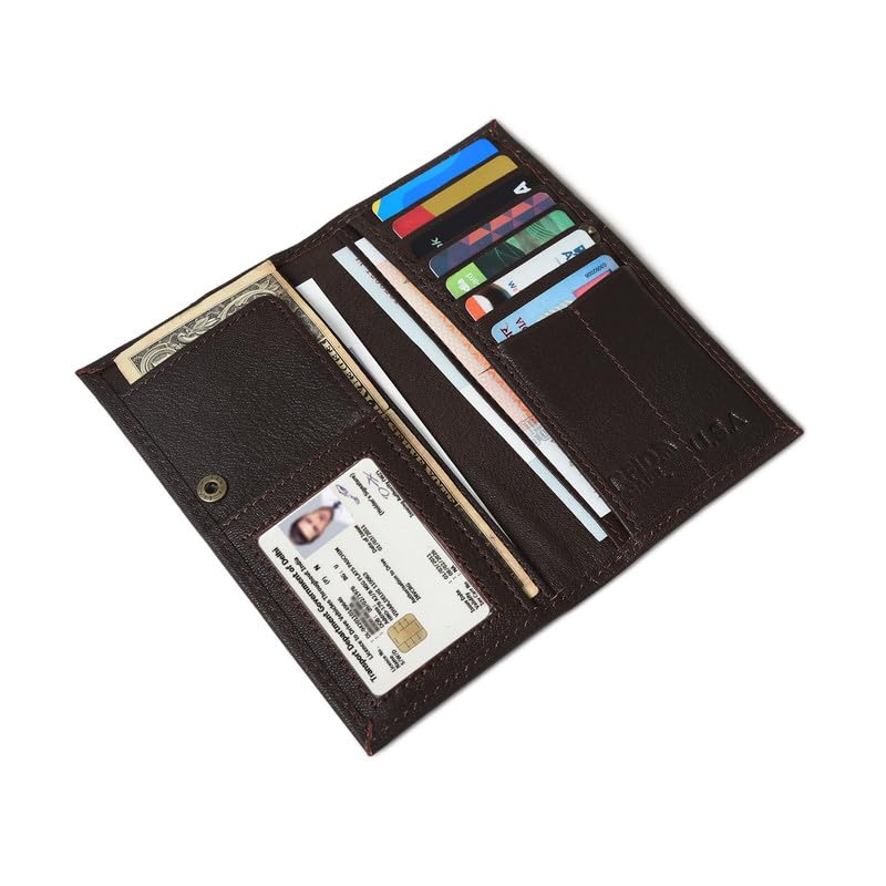 Men's Large Capacity Genuine Leather Bifold Wallet/Credit Card Holder for Men with 12 Card Slots, ID holder and Cash Compartment4