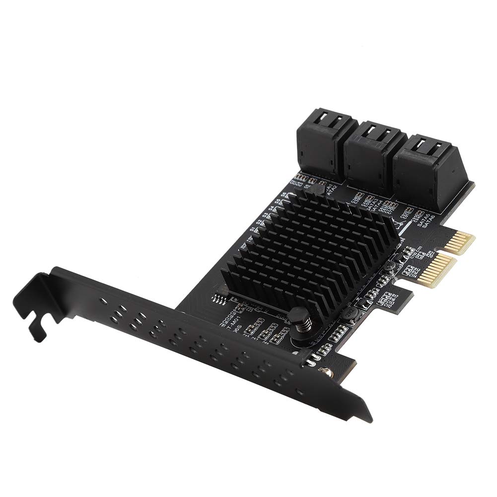 Tarjeta PCIe SATA, 6 Puertos con Soporte de Perfil Bajo, Controlador SATa 3.0 de 6 Gbps Tarjeta de Expresión PCI Express, Marvell 88SE92xx + 109X, Admite 4 Dispositivos SATa 3.0 para HDD SATA6G 3G 1.5
