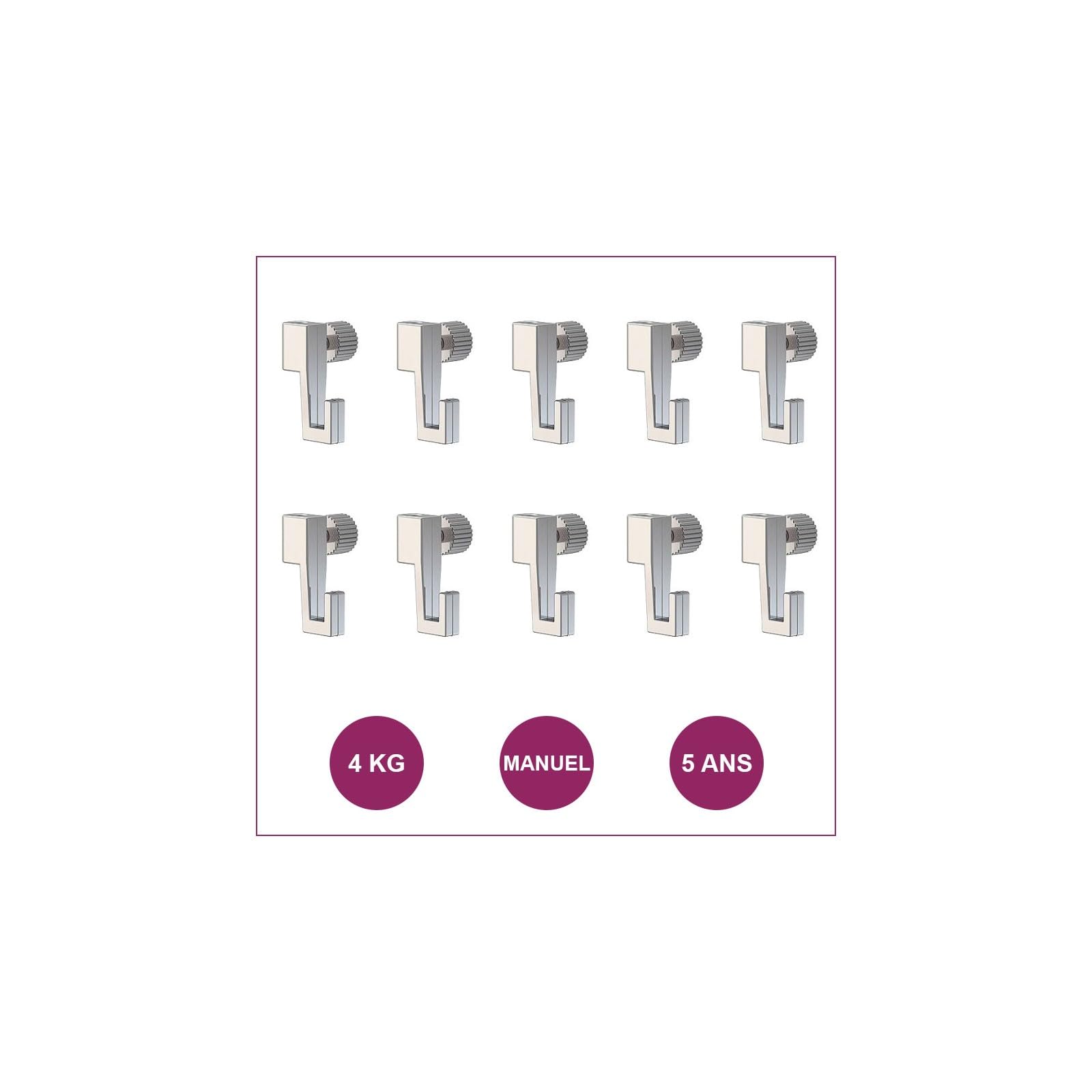 10 Ganchos Mini MAX Hook: 4 kg