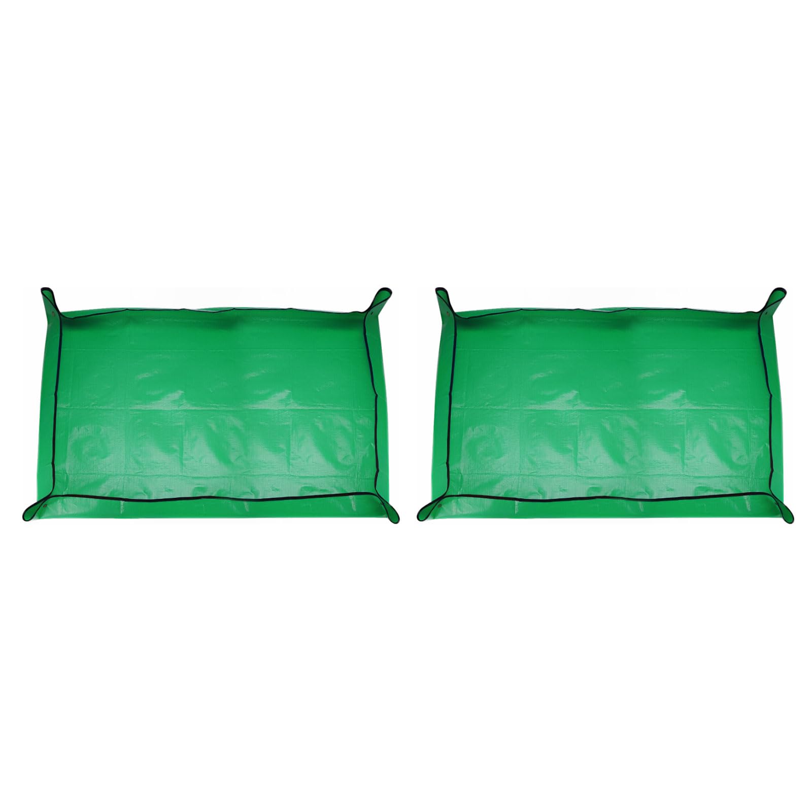 sourcing map 2pcs Plant Repotting Mat 75x100cm PE Cloth Waterproof Gardening Pot Pad Foldable Planting Operation Mat with Metal Buckle for Indoor Plant Change Soil Watering, Green
