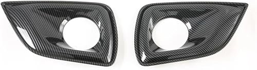 HATHWAY Fit for Navara NP300 2016-2021,Car Fog Light Cover Trim,Car Front Bumper ABS Carbon Fiber Front Fog Light Cover Frame Trim