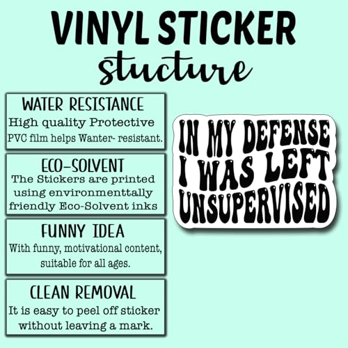 Calcomanías decorativas "In My Defense" para personalizar portátiles y coches 5