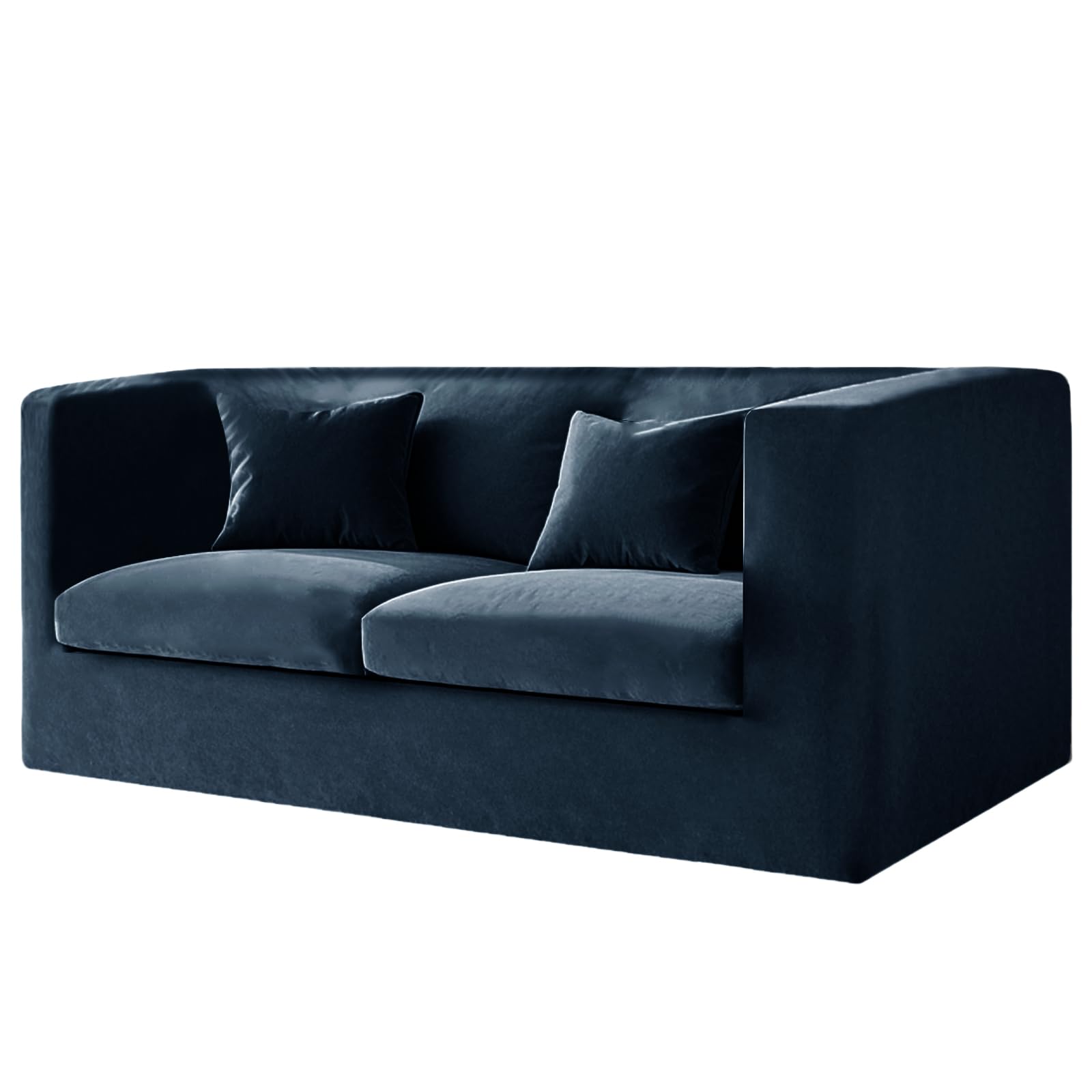 KYJSW High Stretch Chesterfield Sofa Cover Velvet Couch Cover With Seat Cushion Cover Non-Slip Sofa Slipcovers With Armrests For Living Room (Navy blue,SOFA+2 LARGE SEATS) — image 1