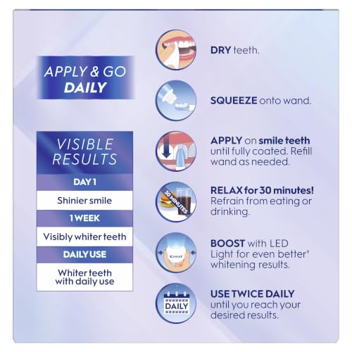 Image of Crest Whitening Emulsions Leave-on Teeth Whitening Gel Kit with LED Accelerator Light, 0.63 Oz (Pack of 3)