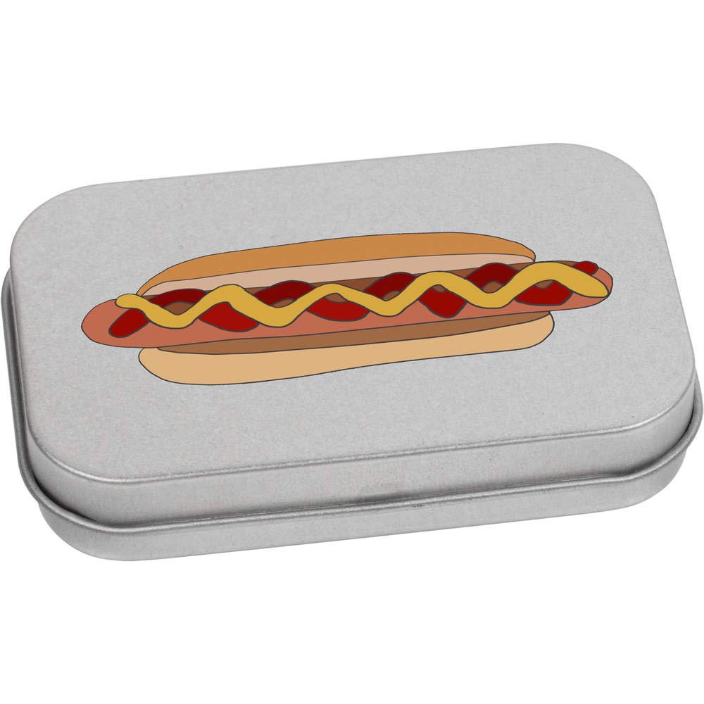 Azeeda 80mm 'Hotdog' Metal Hinged Tin/Storage Box (TT00125876)