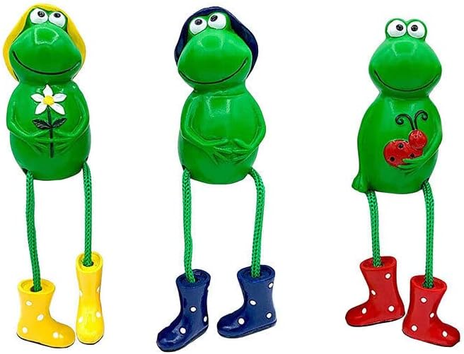 Unibos Set of 3 Outdoor Garden Ornaments Frog Sitting Toad Plant Pot Perchers