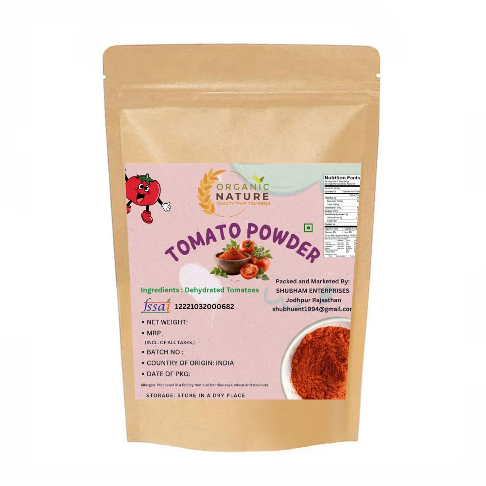 ORGANIC NATURE Dehydrated Ready to use Tomato Powder Pack of 100 Gram
