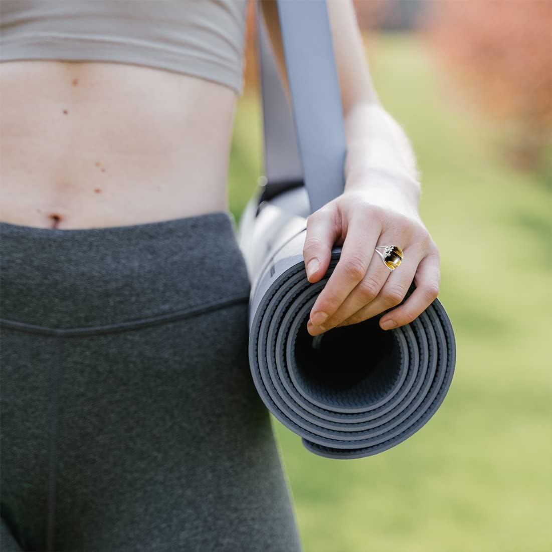 Genuine Yellow Tiger Eye Stone Ring for Women,S925 Sterling Silver Edged with Flower Vine Genuine Quartz Crystal Gemstone Turkish Ring Jewelry - Image 3