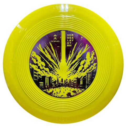 DOOMSDAY DISCS Solar Death Ray | Neutral Disc Golf Distance Driver with Flight Rings | Ridges on Top of The Disc for Unique Grip (Yellow)