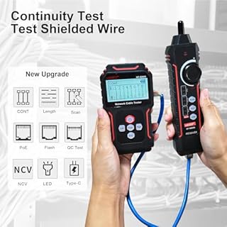 NOYAFA NF-8209S Upgrade Advanced Network Cable Tester con PoE, test di lunghezza del cavo, porta lampeggiante, modalità di scansione multifunzione anti-interferenza