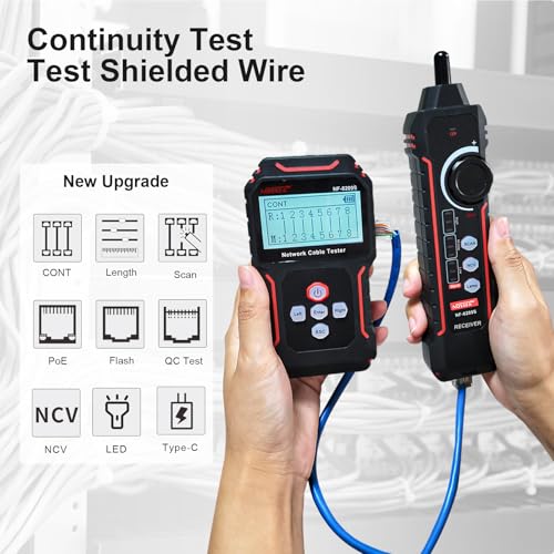 NOYAFA NF-8209S Upgrade Advanced Network Cable Tester mit PoE, Kabellängentest, Port blinken, Multifunktions Anti Interference Scanning Modi Drahtverfolger