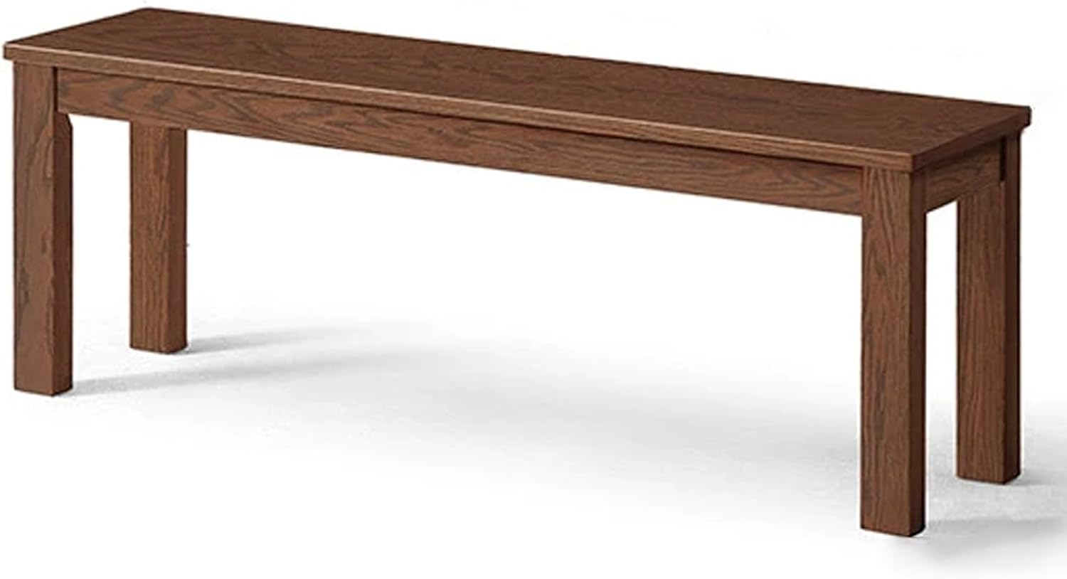 Dining Bench, Farmhouse Wood Bench, Table Benches with Rounded Corner, Entryway Bench, Kitchen Bench, Reinforcement Triangle, Bench end of Bed(Brown,120cm/47.2in)