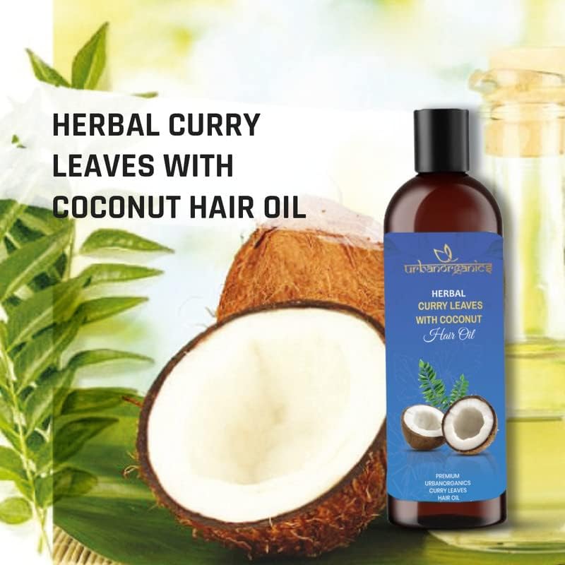 Urbanorganics Herbal Curry Leaves with Coconut Hair Oil, Premium Hair Care