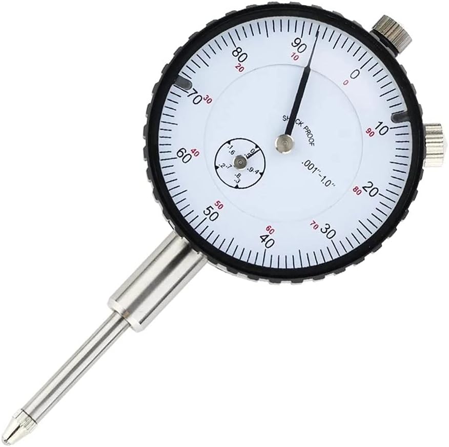 JSEIAJB 0.001 Dial Indicator， 0-1" Inch Measuring Range and .0001 inch Resolution dial Gauge Indicator with ，Locking Screw