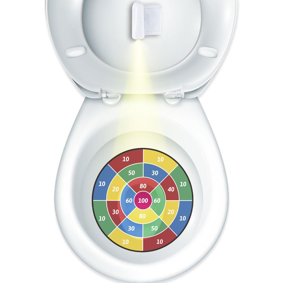 Faivykyd Potty Training Dartboard Target, Clear Dartboard Pee Toilet Light, Fun Aiming Target for Toddler Boys' Potty Time Adventures, Gag Gifts Funny Adult