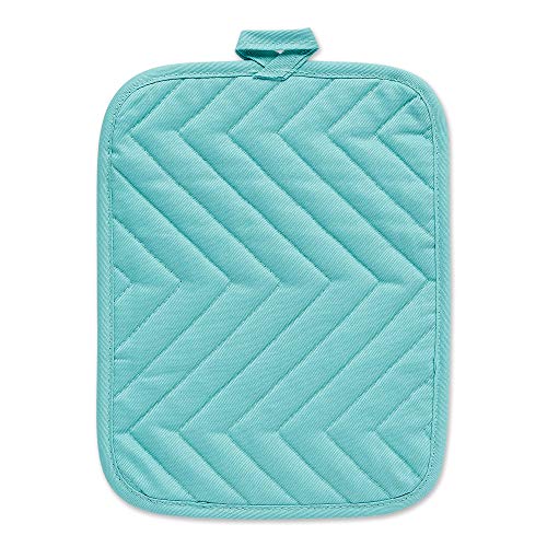 Dii Heat Resistant Quilted Cotton, Pocket Potholder, 7X9, Aqua, 3 Piece #TOP1