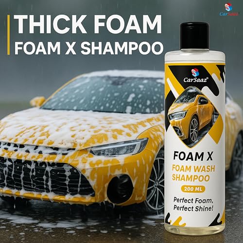 Image of CAR SAAZ Car Rain Ready Protective Combo | Includes: Car Shampoo, Windshield Washer, Exterior Body Polish, Applicator Pad & Microfiber Cloth | Monsoon Car Care Kit for Shine, Clarity & Protection