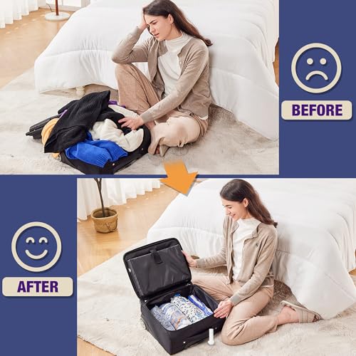 Image of Travel Vacuum Bags with Electric Pump, Vacuum Travel Bags for Luggage and Suitcase, Clothes Clothing, Medium 10 Pack