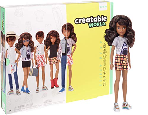 Mattel CREATABLE WORLD GGT68 Deluxe Character Kit Customisable Doll, Creative Play for All Kids 6 Years Old and Up, Brunette Wavy Hair