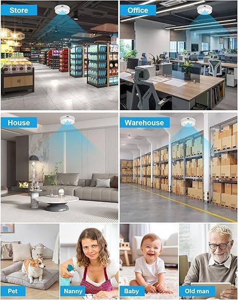 Miniatura 2 de Cámara WiFi detector de humo HD 1080P cámara inalámbrica pequeña niñera cámara para cámaras de seguridad para el hogar interiorexterior