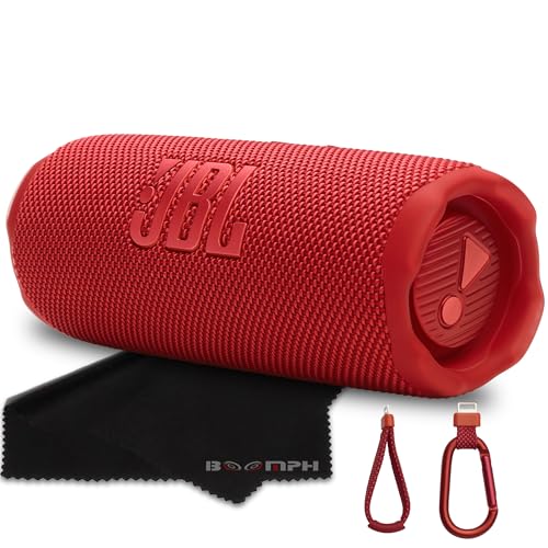 JBL Flip 7 Portable Bluetooth Speaker IP68 Waterproof Dustproof Drop-Proof PushLock System AI Sound Boost 16H Battery Red Boomphs Comprehensive Ultimate Performance Cloth Solution
