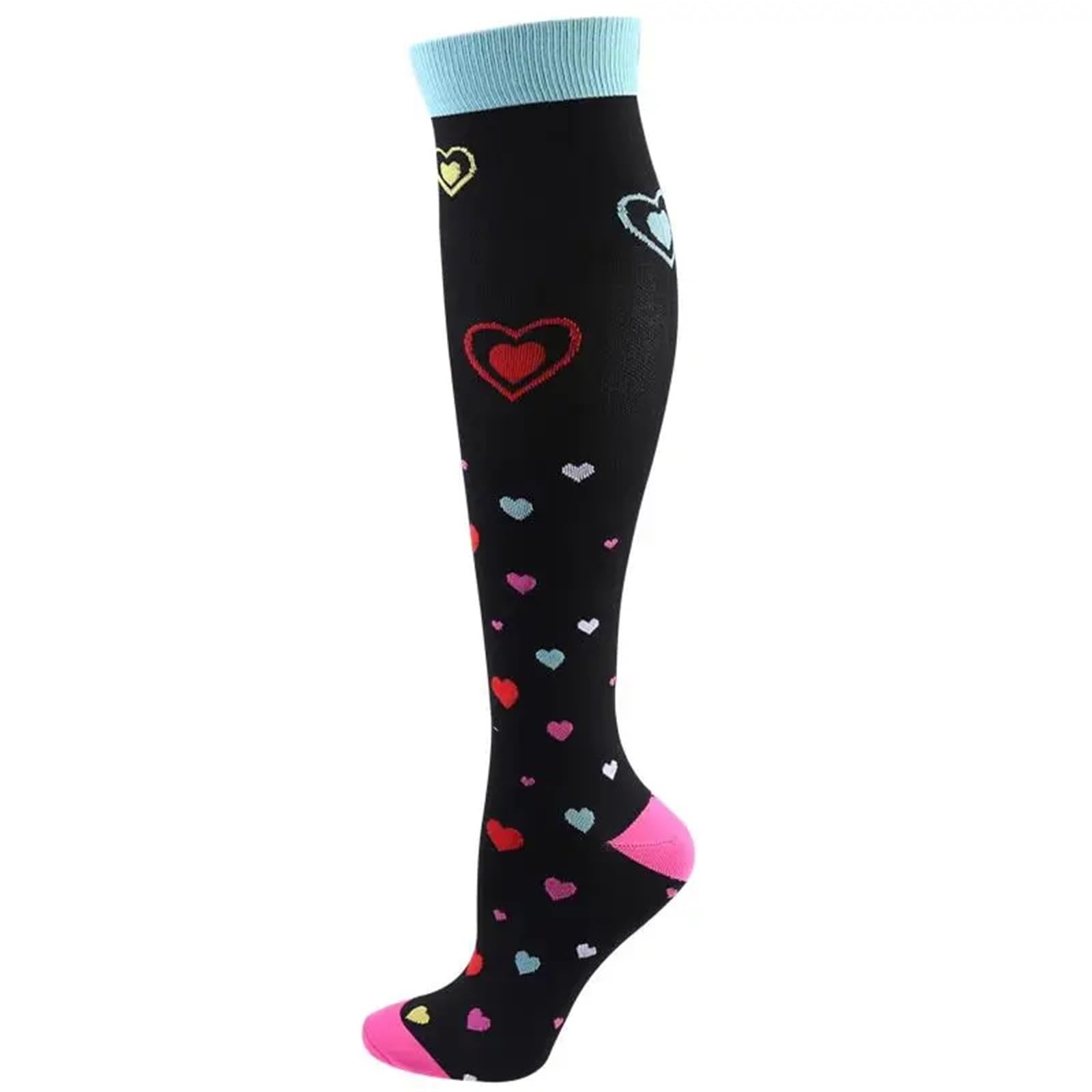 Calze a compressione Uomo Donna Calza Edema, Diabete, Vene varicose, Calzini sportivi Calzini compressivi da corsa a pressione for esterni(YSZ06-9,S-M)