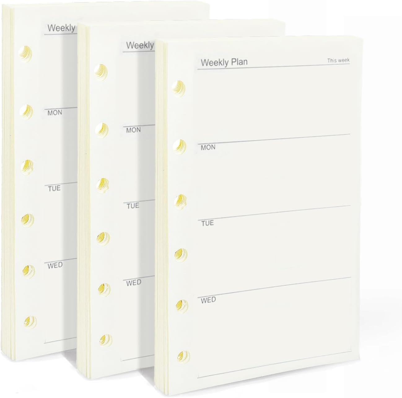 Amazon.com : A7 Planner Refill, 3 Pack 135 Sheets/270 Pages Weekly Plan ...