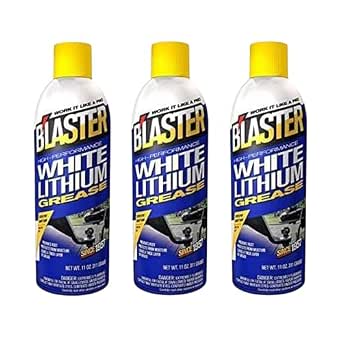B’laster White Lithium Grease Spray – High-Performance Lithium Grease Spray – Helps Protect Against Moisture & Oxidation - Reduces Friction & Leaves a Durable Lubricating Layer – 11oz (Case of 3)