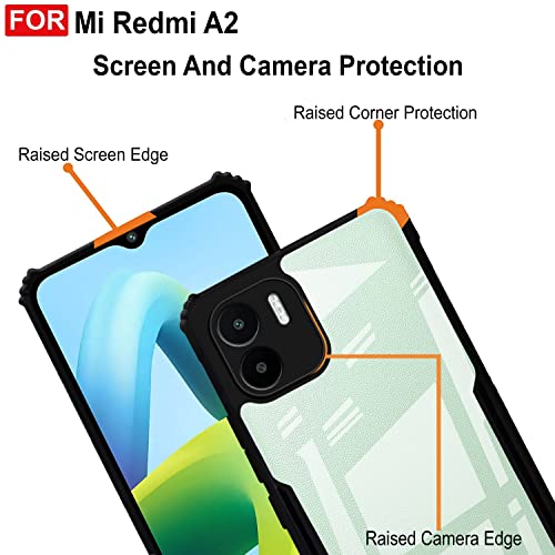 Image of Amazon Brand - Solimo Back Case Cover for Redmi A2 (Polycarbonate, Thermoplastic Polyurethane Matte Black)
