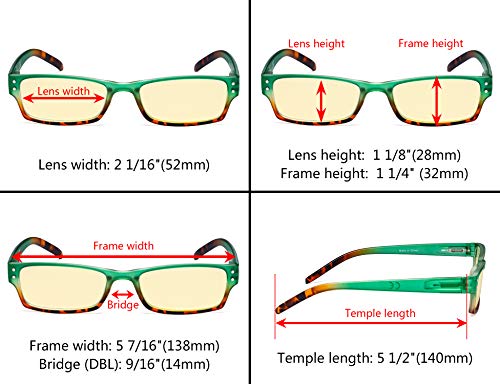 Image of Eyekepper 7-pack Blue Light Filter Glasses Women - Fashion Computer Eyeglasses Yellow Tinted +2.5