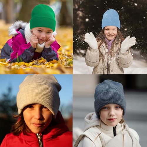 Image of ZOORON Kids Beanie Boys Girls Beanies Children Winter Hats Children Knit Warm Caps Kids Soft Beanie Cap