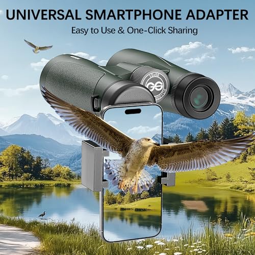 Image of 15X56 Professional UHD Binoculars for Adults High Powered with Phone Adapter and Harness, Super Bright Waterproof Binoculars for Hunting Stargazing Bird Watching Hiking Travel