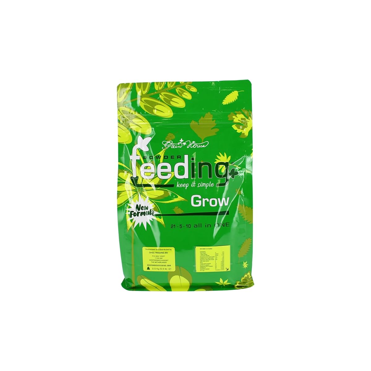 Powder Feeding Engrais Multifonction Grow 2,5 kg Vert 20 x 15 x 8 cm GROW25-PF