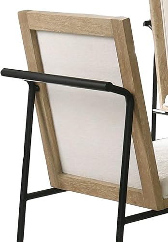 Miniatura 4 de Set of 2 Dining Chairs for Room, Table & Seating Chair Sets Kitchen, 18.5in Oak Finish Fully Assembled Dining Room Chairs with Metal Leg Frame,Oak